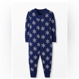 NWT Hanna Andersson Blue Snowflake Sleeper Pajamas Size 18-24M